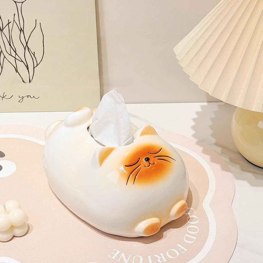 cat tissue box,cute facial tissue holder