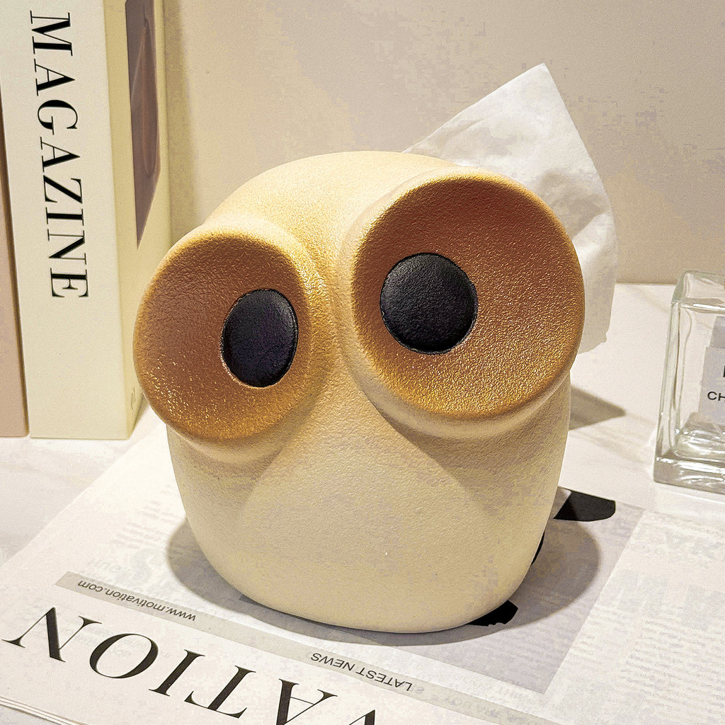 ceramic tissue box Owl