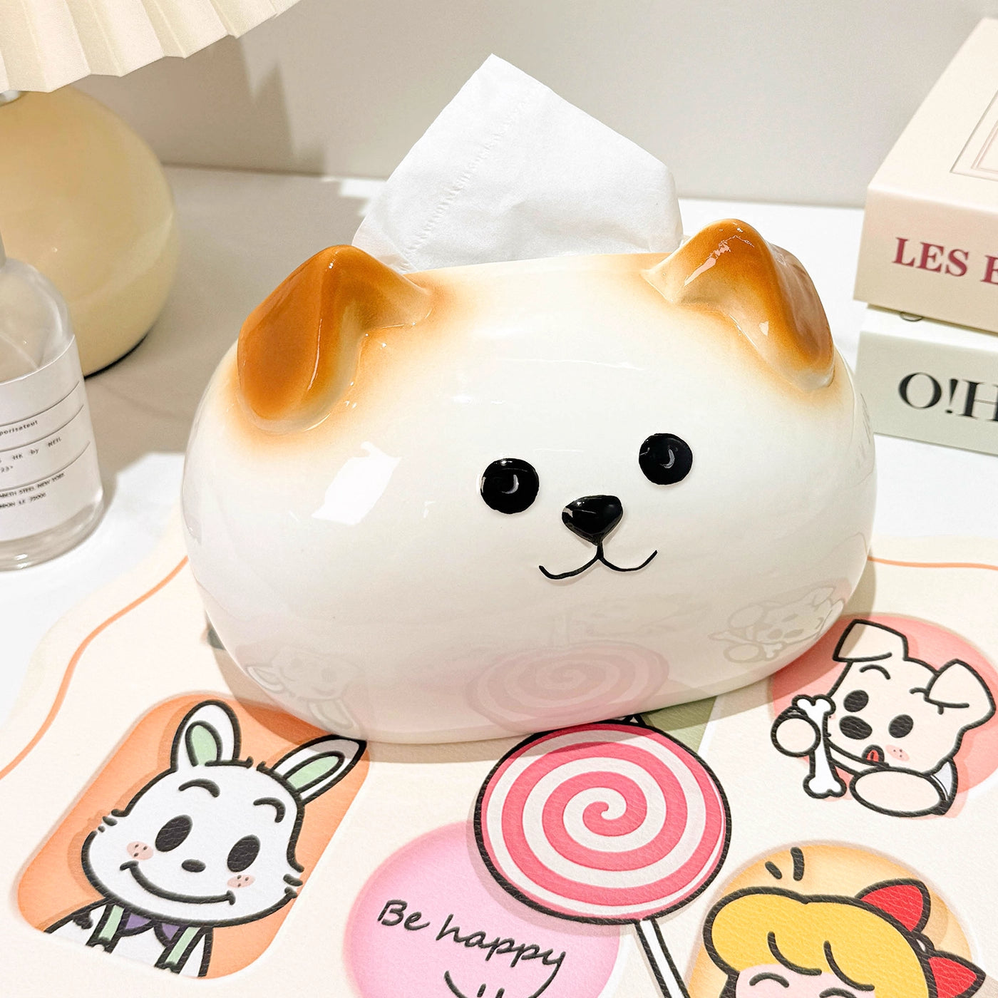 Dog tissue box,Facial tissue box,Creative,Kawaii,Technical Ceramics