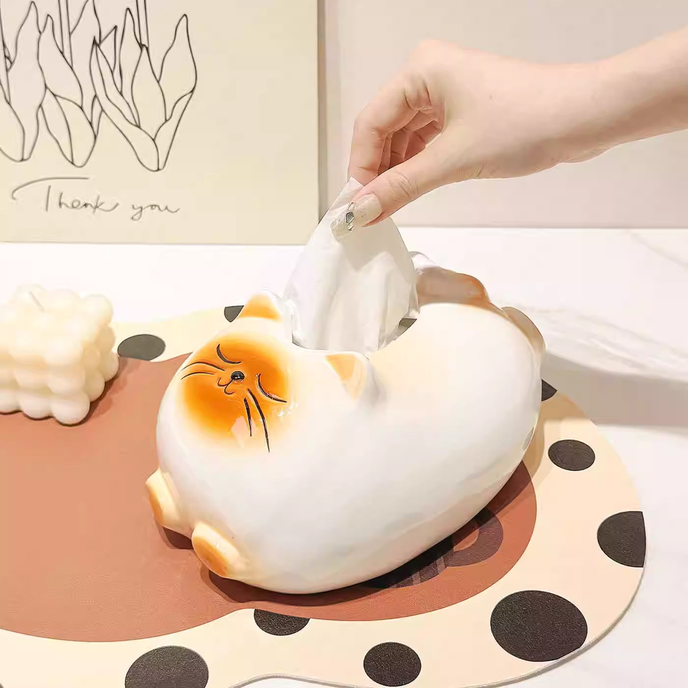 cat tissue box,cute facial tissue holder